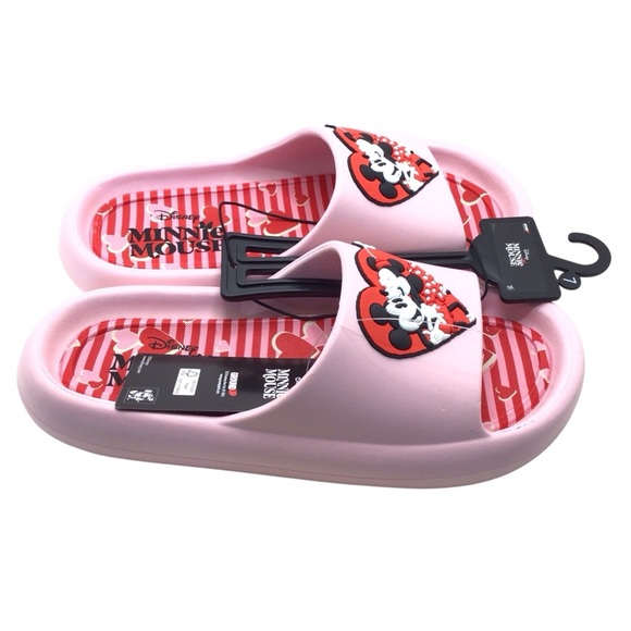 Ground Up Mickey & Minnie in Love Women's Cloud Comfort Flip Flop Slides Size 7 - Picture 4 of 6